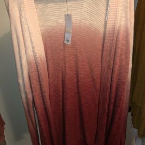 Red and pick cardigan